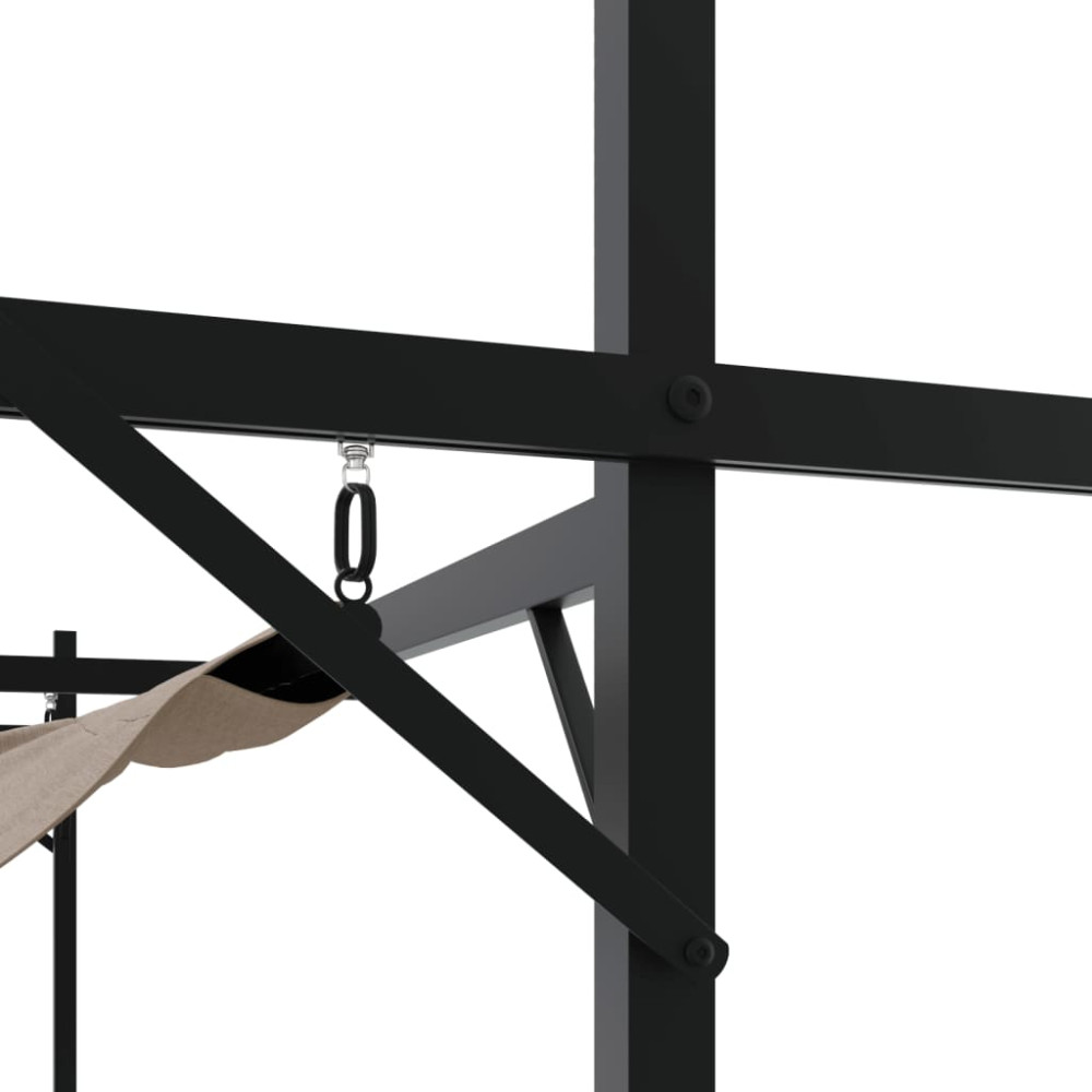 Produktbild för Pergola med infällbart tak taupe 589x292x230 cm