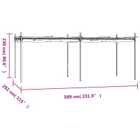 Produktbild för Pergola med infällbart tak taupe 589x292x230 cm