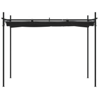 Produktbild för Pergola med infällbart tak antracit 295x292x230 cm