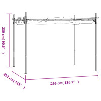 Produktbild för Pergola med infällbart tak antracit 295x292x230 cm