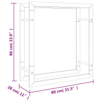 Produktbild för Vedställ 80x28x86 cm rostfritt stål