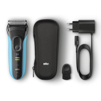 Produktbild för Braun Series 3 ProSkin 3045s Folierakapparat Trimmer Svart, Blå