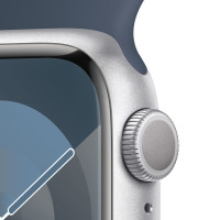 Produktbild för Apple Watch Series 9 41 mm Digital 352 x 430 pixlar Pekskärm Silver Wi-Fi GPS