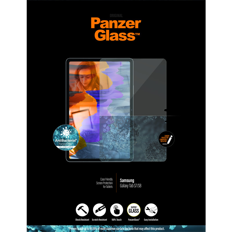 Produktbild för PanzerGlass 7241 skärmskydd för surfplatta Genomskinligt skärmskydd Samsung 1 styck