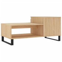 Produktbild för Soffbord sonoma-ek 100x50x45 cm konstruerat trä