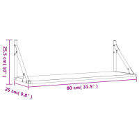 Produktbild för Vägghyllor 2 st grå sonoma 80x25x25,5 cm konstruerat trä