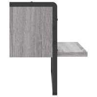 Produktbild för Vägghylla med stänger grå sonoma 40x25x30 cm