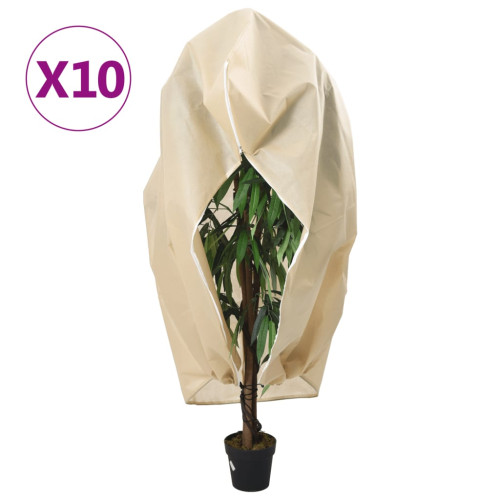 vidaXL Fiberdukar med blixtlås 10 st 70 g/m² 1,2x1,8 m