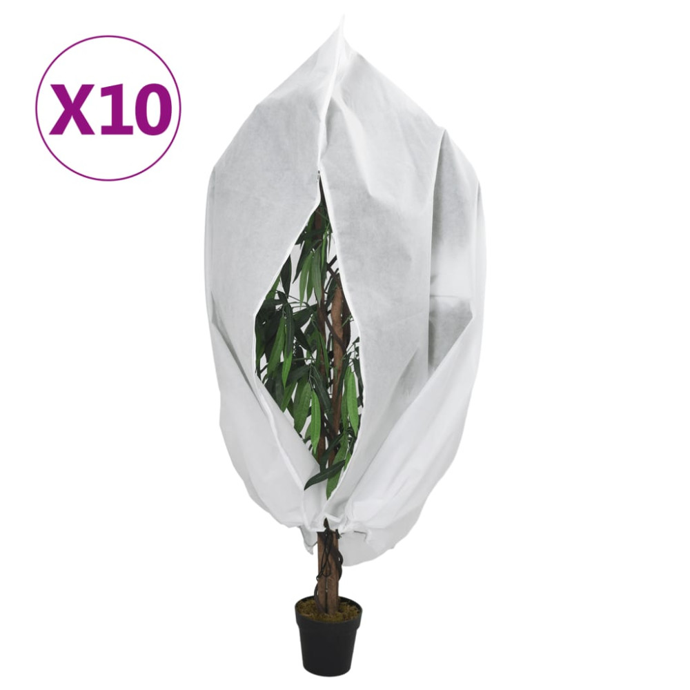 Produktbild för Fiberdukar med blixtlås 10 st 70 g/m² 3,14x2,5 m
