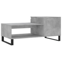Produktbild för Soffbord betonggrå 100x50x45 cm konstruerat trä
