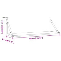 Produktbild för Vägghyllor 2 st svart 80x25x25,5 cm konstruerat trä