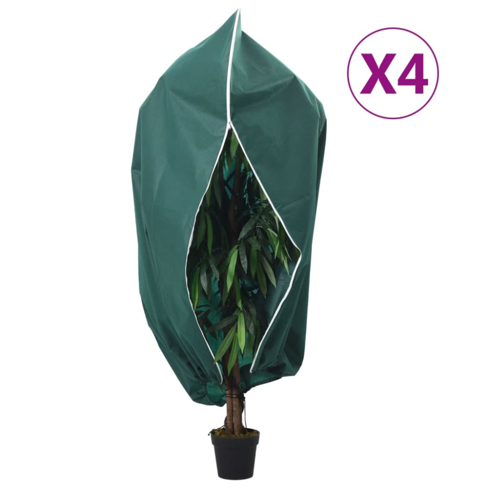 Produktbild för Fiberdukar med blixtlås 4 st 70 g/m² 1x1,55 m