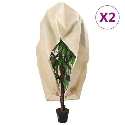 vidaXL Fiberdukar med blixtlås 2 st 70 g/m² 1,55x1,55 m