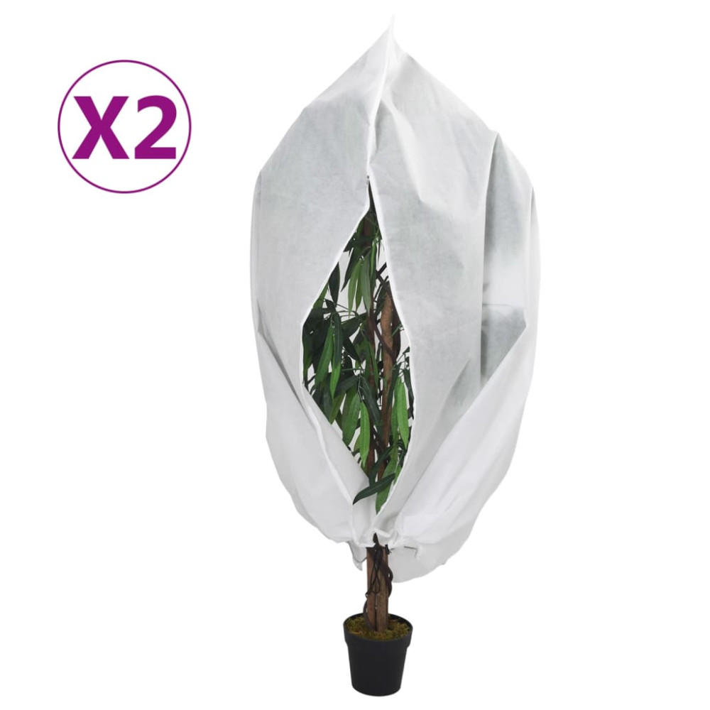 Produktbild för Fiberdukar med blixtlås 2 st 70 g/m² 1,2x1,8 m