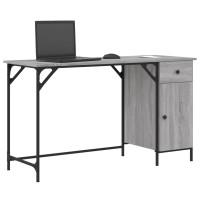 Produktbild för Datorskrivbord grå sonoma 131x48x75 cm konstruerat trä
