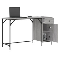 Produktbild för Datorskrivbord grå sonoma 131x48x75 cm konstruerat trä