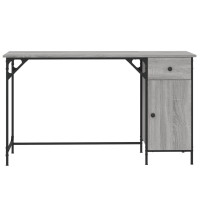 Produktbild för Datorskrivbord grå sonoma 131x48x75 cm konstruerat trä