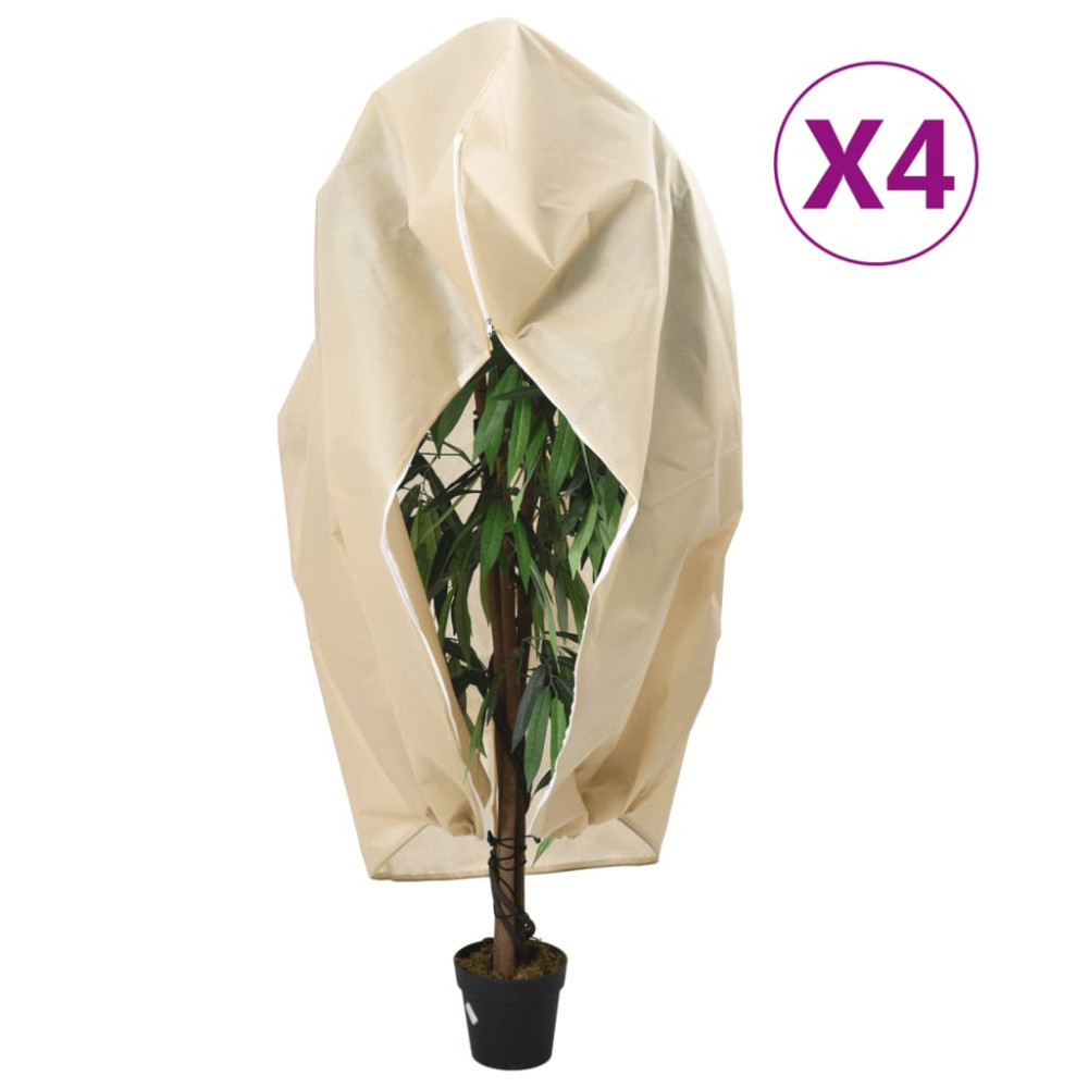 Produktbild för Fiberdukar med blixtlås 4 st 70 g/m² 1,2x1,8 m