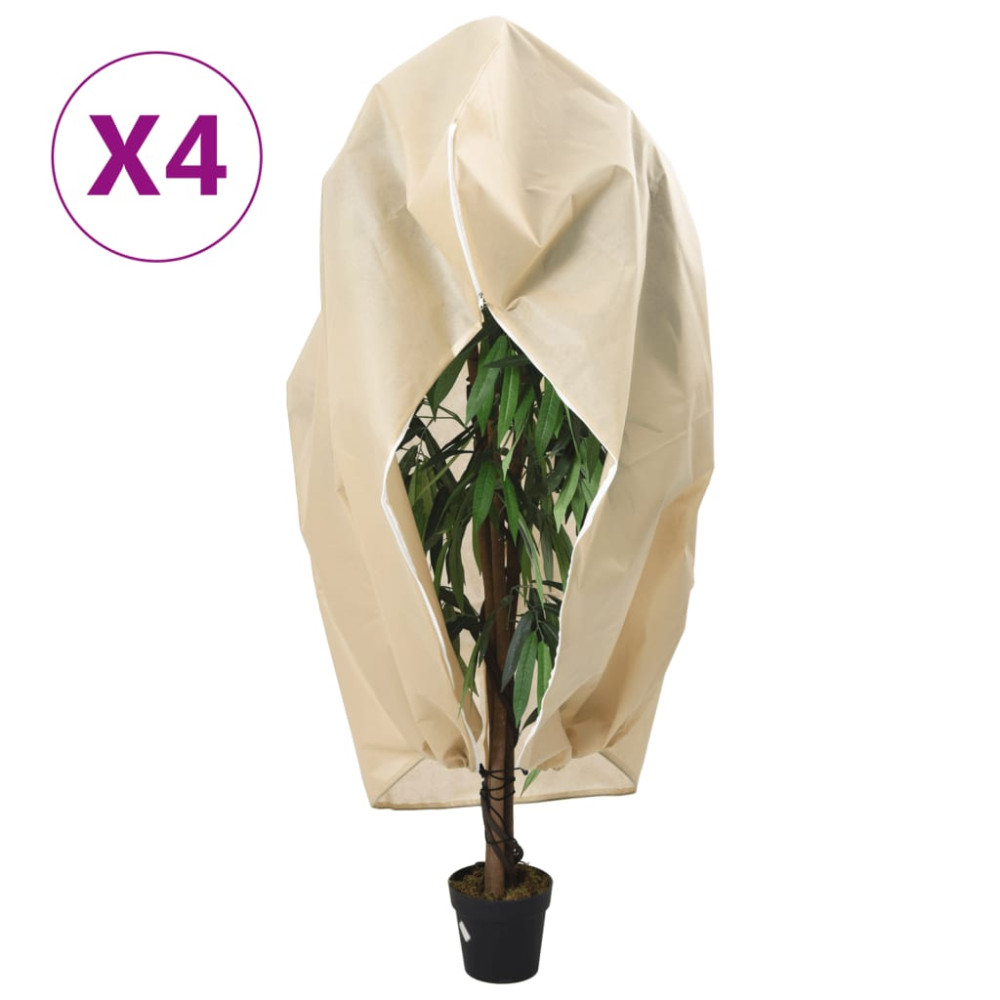 Produktbild för Fiberdukar med blixtlås 4 st 70 g/m² 3,93x3,5 m