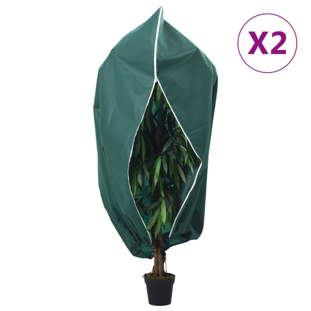 Produktbild för Fiberdukar med blixtlås 2 st 70 g/m² 1,2x1,8 m