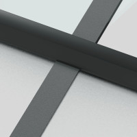 Produktbild för Innerdörr svart 102,5x201,5 cm härdat glas och aluminium slim