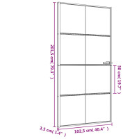 Produktbild för Innerdörr svart 102,5x201,5 cm härdat glas och aluminium slim