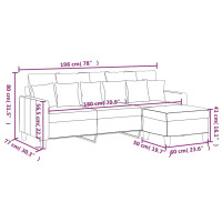 Produktbild för 3-sitssoffa med fotpall Ljusgul 180 cm tyg