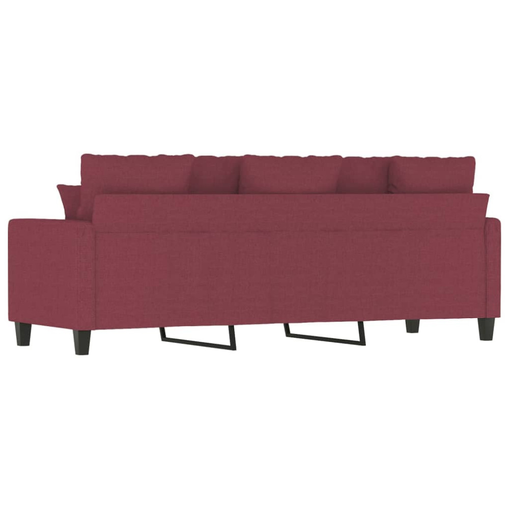 Produktbild för 3-sitssoffa vinröd 180 cm tyg