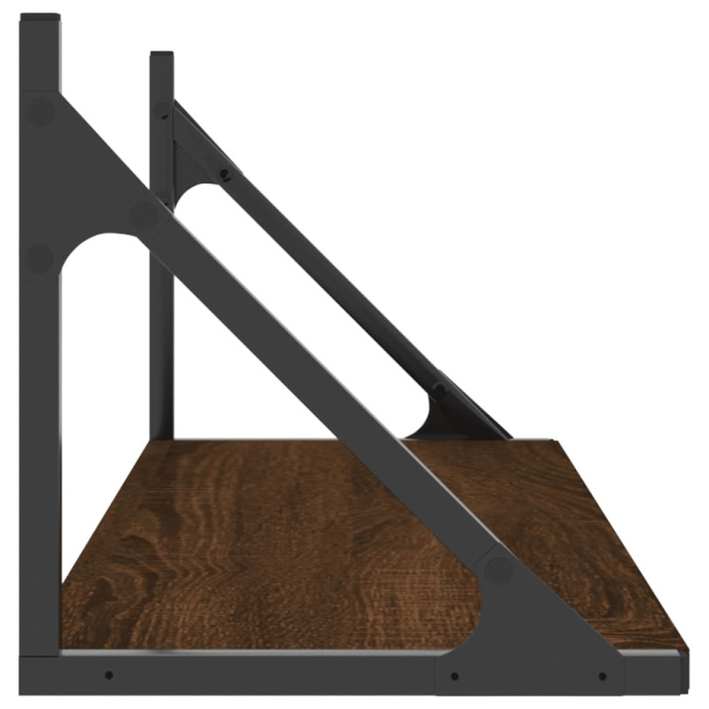 Produktbild för Vägghyllor 2 st brun ek 80x25x25,5 cm konstruerat trä