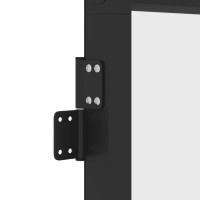Produktbild för Innerdörr svart 102,5x201,5 cm härdat glas och aluminium slim