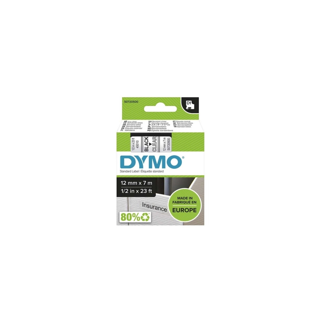 Produktbild för DYMO D1 - etiketttejp - 1 kassett(er) - Rulle (1,2 cm x 7 m)