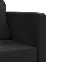 Produktbild för Golvbäddsoffa 2-i-1 svart 122x204x55 cm sammet