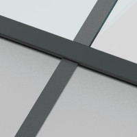 Produktbild för Skjutdörr svart 102,5x205 cm härdat glas och aluminium
