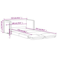 Produktbild för Golvbäddsoffa 2-i-1 vinröd 112x174x55 cm tyg