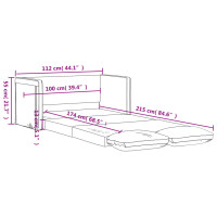 Produktbild för Golvbäddsoffa 2-i-1 svart 112x174x55 cm konstläder