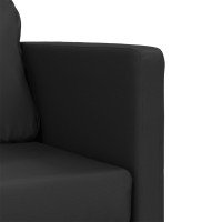 Produktbild för Golvbäddsoffa 2-i-1 svart 112x174x55 cm konstläder