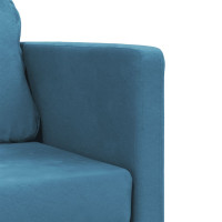 Produktbild för Golvbäddsoffa 2-i-1 blå 122x204x55 cm sammet