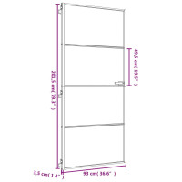 Produktbild för Innerdörr guld 93x201,5 cm härdat glas och aluminium slim