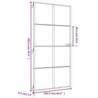 Produktbild för Innerdörr guld 93x201,5 cm härdat glas och aluminium slim