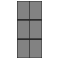 Produktbild för Skjutdörr svart 90x205 cm härdat glas och aluminium