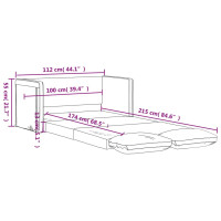 Produktbild för Golvbäddsoffa 2-i-1 svart 112x174x55 cm tyg