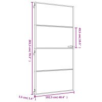 Produktbild för Innerdörr guld 102,5x201,5 cm härdat glas och aluminium slim