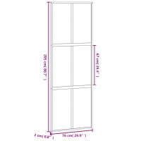 Produktbild för Skjutdörr svart 76x205 cm härdat glas och aluminium