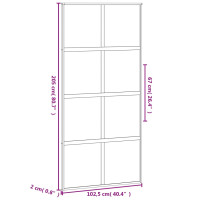 Produktbild för Skjutdörr svart 102,5x205 cm härdat glas och aluminium