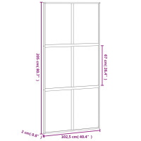 Produktbild för Skjutdörr svart 102,5x205 cm härdat glas och aluminium