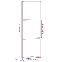 Produktbild för Skjutdörr vit 76x205 cm härdat glas och aluminium