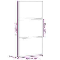 Produktbild för Skjutdörr vit 102,5x205 cm härdat glas och aluminium