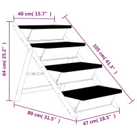 Produktbild för Hundstege grå 105x47 cm massiv gran