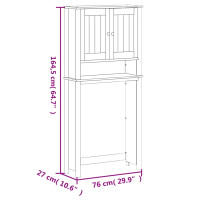 Produktbild för Tvättmaskinskåp BERG svart 76x27x164,5 cm massivt trä