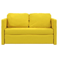 Produktbild för Golvbäddsoffa 2-i-1 mörkgul 122x204x55 cm sammet